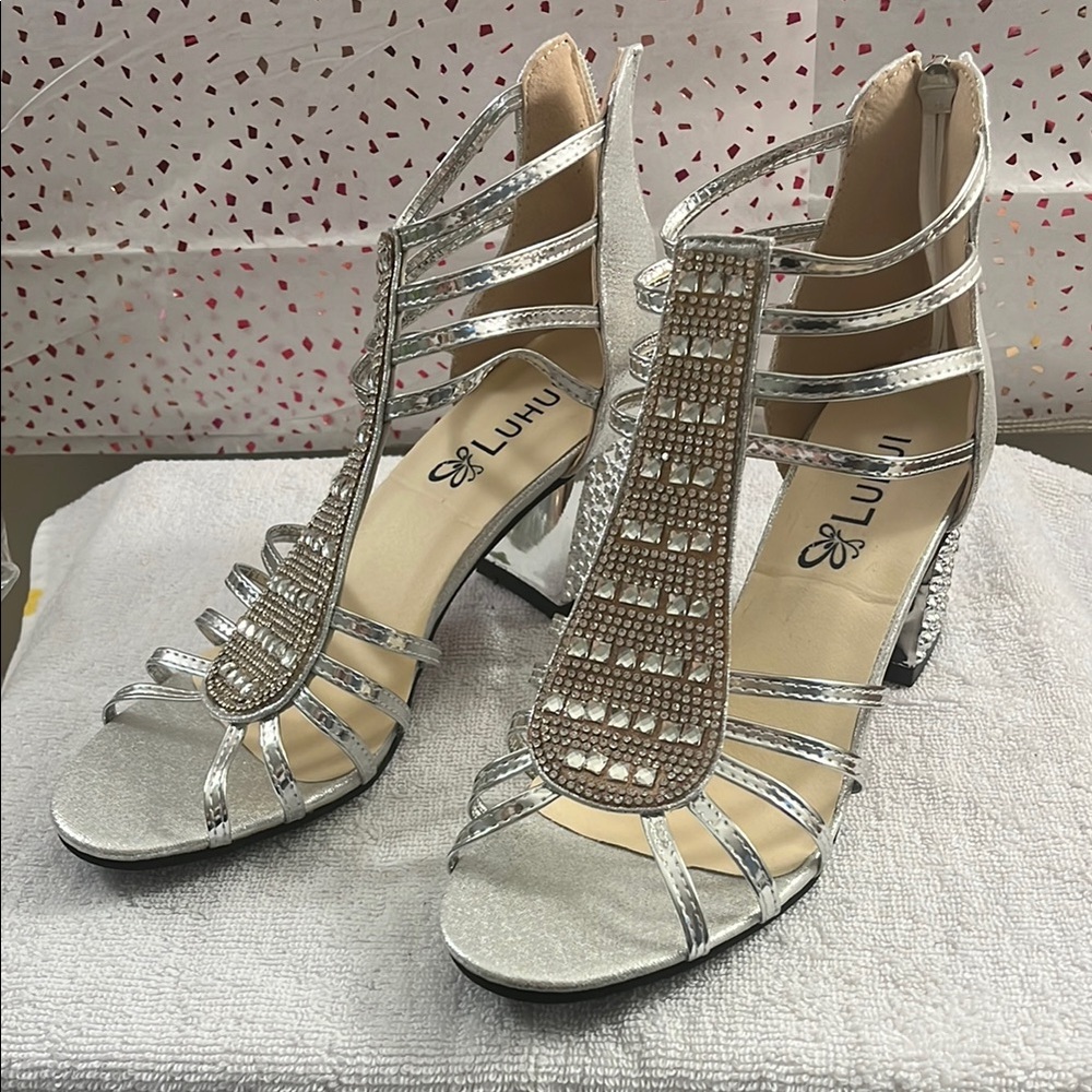 Elegant White Strappy Heels